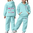 thumbnail image 2 of WMQPNNS Girls Boys 2 Piece Outfits Sweatsuit Pullover Hoodie and Sweatpants Casual Pants Set Kids Tracksuit with Pockets(Size 2-3 Years, Mint Green), 2 of 7