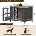 thumbnail image 6 of POAO 31.5"Assembly-Free Dog Crate Furniture for Small Dog, Foldable Dog Kennel Indoor with Tag &Adjustable Dog Bowls, Wooden Dog Cage,End Table, 6 of 7