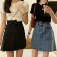 thumbnail image 5 of Jeans Trouser Skirt Women's Summer High Waist Trouser Skirt Asymmetrical Culotte Shorts Fashion Casual Jeans Skirt With Short Trousers A Line Button Culottes Trousers Elegant Work Skirt Skirt Shorts, 5 of 8