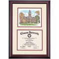 thumbnail image 1 of OCM Diploma Frame for Clemson University, Ivory/Maroon Mat with Tillman Hall Watercolor, 24" x 17", 1 of 5