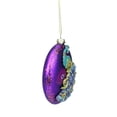 thumbnail image 2 of 4" Glittered Purple and Green Peacock Glass Disc Christmas Ornament, 2 of 2