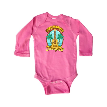

Inktastic Ukulele Hawaiian Muic Gift Gift Baby Boy or Baby Girl Long Sleeve Bodysuit