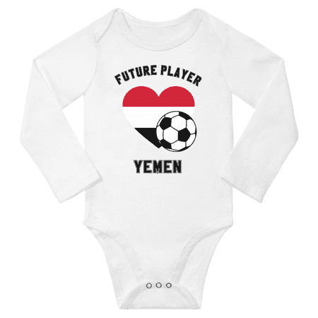 

Future Yemen Soccer Player Baby Long Slevve Bodysuits (White 18-24 Months)