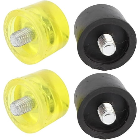 

4 Pcs Rubber Hammer Replacement Striking Head Yellow Black Plastic Mallet Head Tips Set for Jewelry Craftsman Leather Crafts Wood Flooring Installation (Φ25mm)