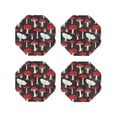 thumbnail image 1 of Vsdgher sous-Verres en Cuir Imprimé Champignons Rouges pour Boissons, Ensemble de 4 sous-Verres Durables pour Protection de Table, Décoration Intérieure Luxueuse et Cadeau de Pendaison de Crémaillère-Octogone, 1 of 6