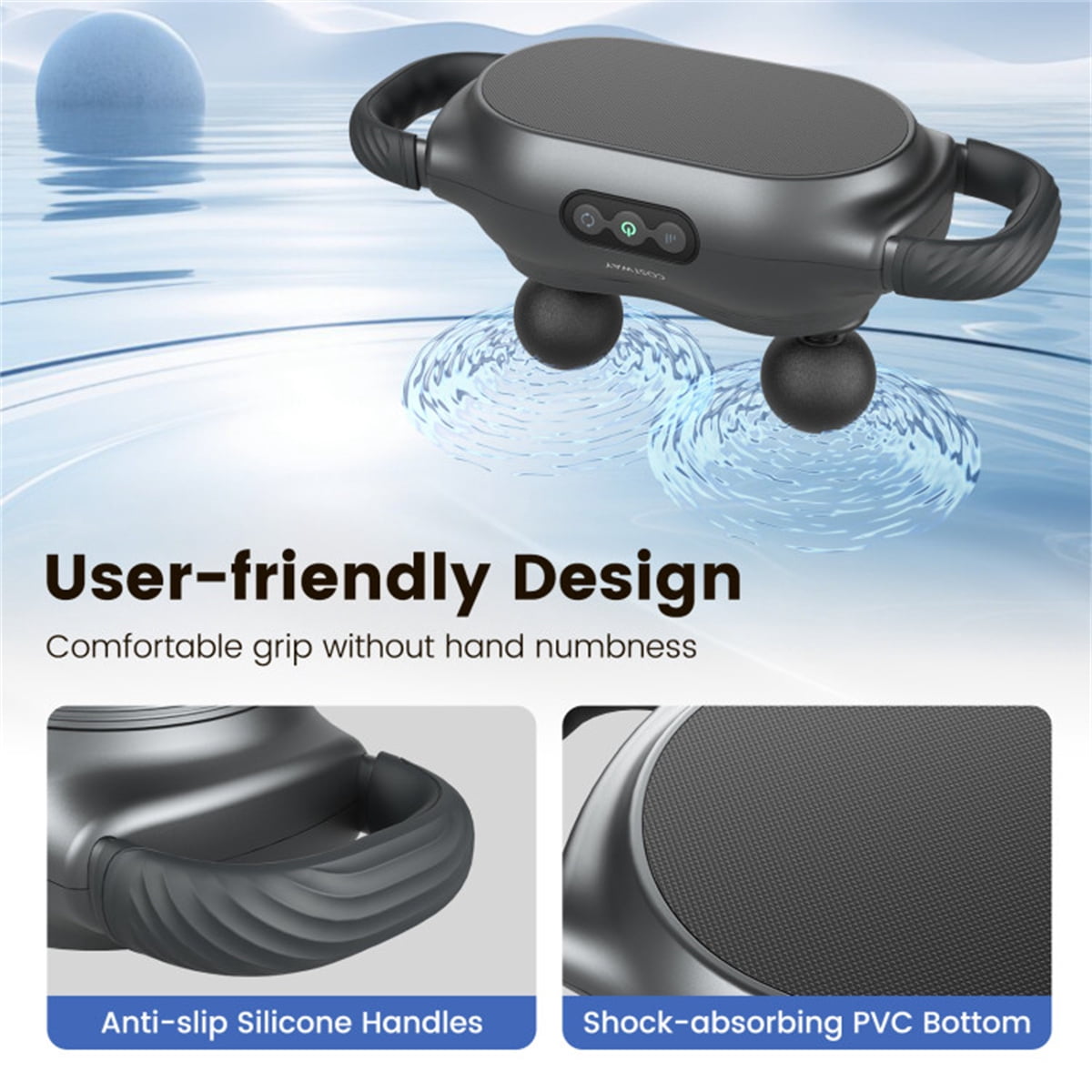 Deep Tissue Muscle Massager Gun with 3 Attachments & 3 Modes, Handheld Percussion Massager for Shoulder, Neck, Back Pain Relief, Electric Massage Gun for Athletes, Home Use, 2000mAh, 15min Auto-Off