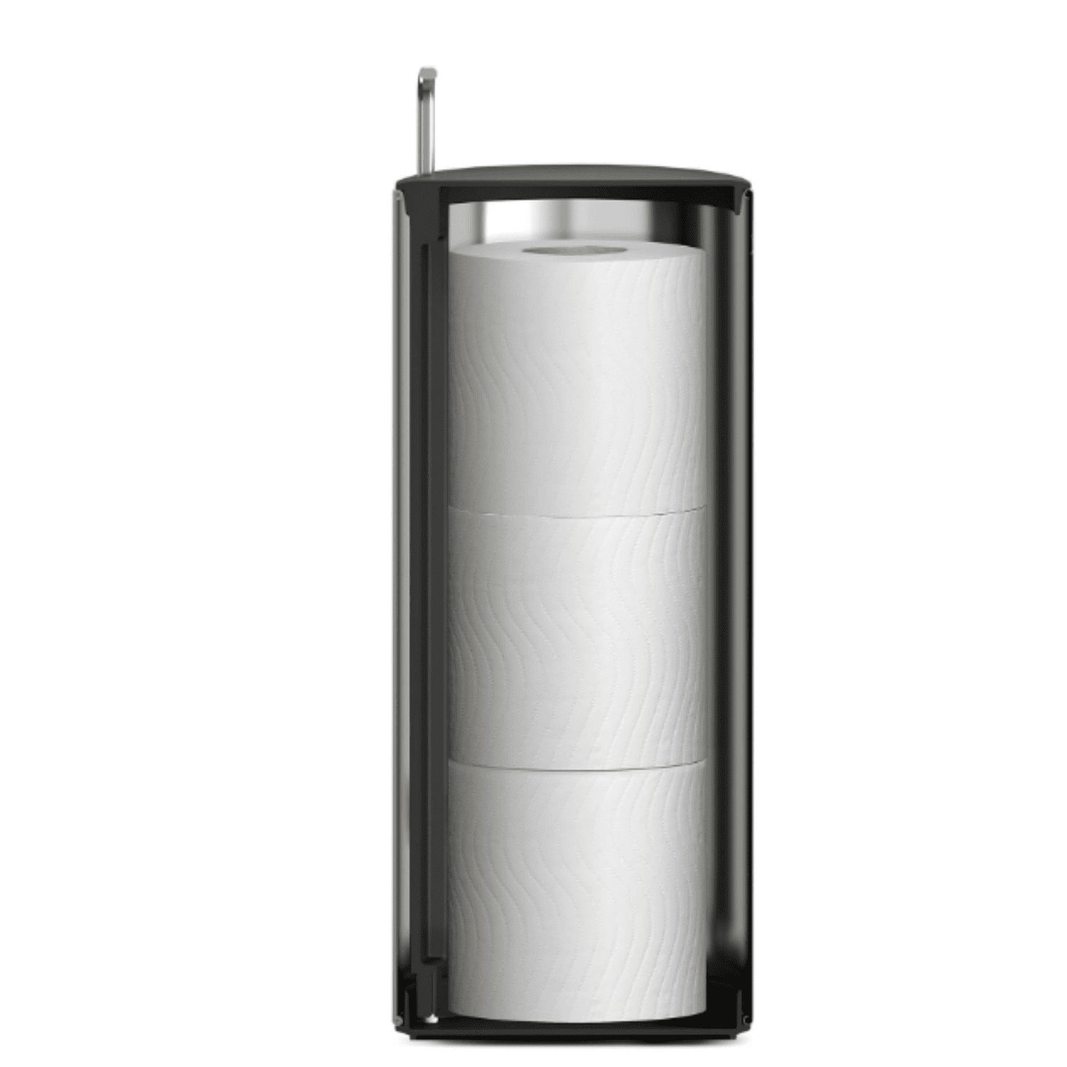 Stainless Steel Concealed Toilet Paper Holder Stand Storage with Lid, Hods up to 3 Rolls