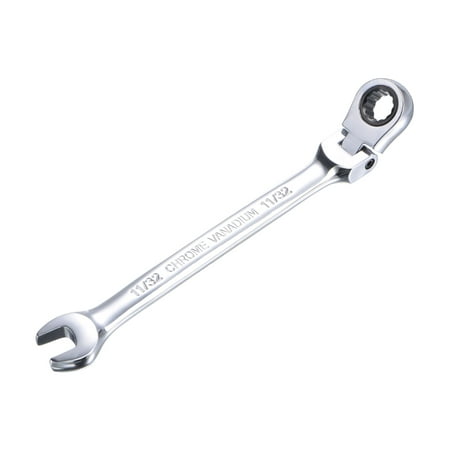 

Unique Bargains 11/32 Flex-Head Ratcheting Combination Wrench SAE 72 Teeth 12 Point Ratchet Box Ended Spanner Tools