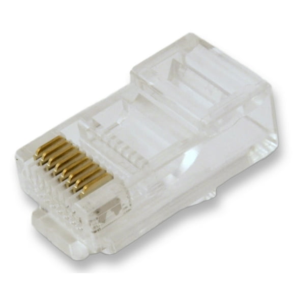 RJ45 Modular Plugs for CAT5/CAT5E Solid Wire, Pack of 20