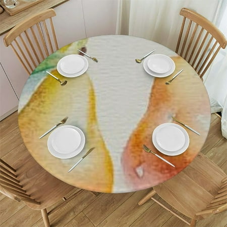 

Patifu Pears Round Tablecloth Stain-Resistant and Washable 100% Polyester Fiber for Home Kitchen Outdoor Decoration 54 -58
