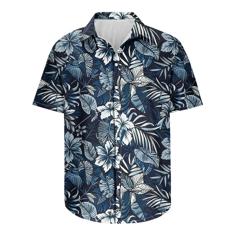 BiZtdJrK Mens Big and Tall Hawaiian Shirt Short Sleeve