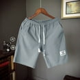 thumbnail image 2 of PEASKJP Mens Solid Trunk Beach Shorts with Compression Liner and Zipper Pocket, Gray XXXL, 2 of 5