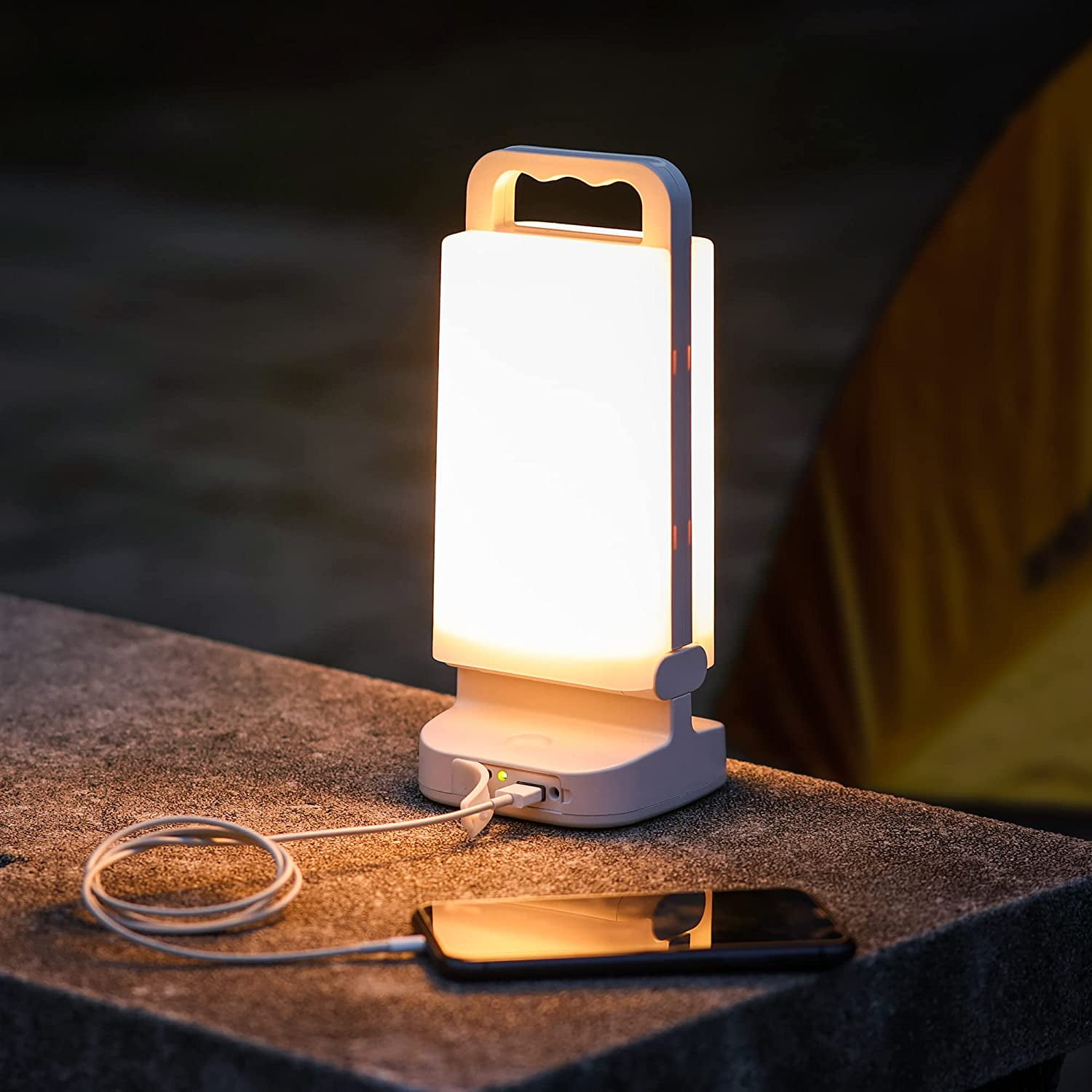 Portable Camping Lantern Waterproof 3 Lighting Modes Tent Light 1200mAh  Solar Powered USB Rechargeable Outdoor Indoor Nightlight