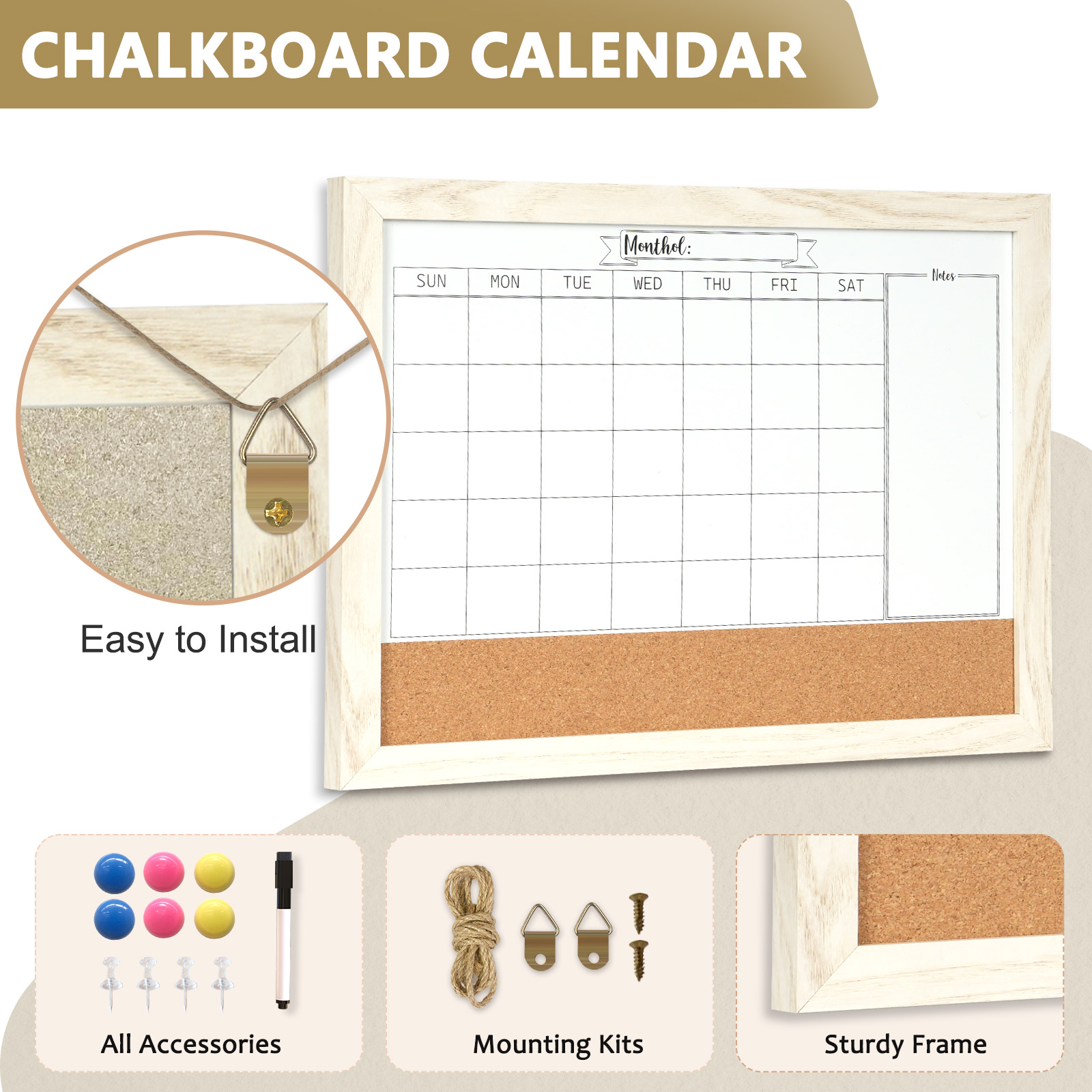 Dollar Boss 16x12 Inch 2-In-1 Magnetic Whiteboard & Corkboard photo 3