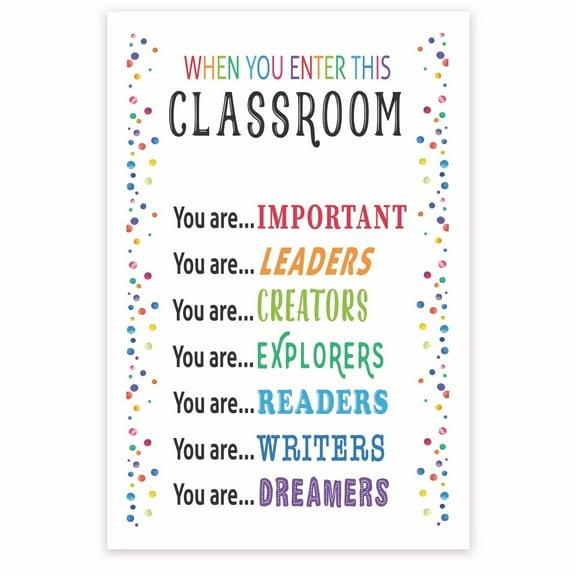 Bliss Monkey Co. When You Enter This Classroom Poster - Positive Inspiring Motivating - Welcome to this Classroom - 12 x 18 Inch Poster - Unframed - Premium 100lb Gloss - Made In USA - BMCP0521