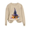 thumbnail image 6 of Women's Magic Potion Witch Hat Sweatshirts Halloween Graphic Pullover Tops Casual Crewneck Long Sleeve Shirts Comfy Fall Clothes Novelty Holiday Apparel, 6 of 6
