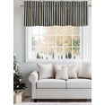 thumbnail image 5 of Orange Navy Blue Curtain Valances for Windows, Modern Abstract Vertical Striped Kitchen Valance Window Treatment, Light Filtering Block Curtains for Bathroom/Bedroom/Living Room 42'' x 12'', 5 of 9
