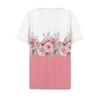 thumbnail image 5 of Pink Women's Short Sleeve T-shirt, Women'S Fashion Casual Floral Print Button Down Short Sleeve Top T Shirt,Women's Short sleeve T-shirt XXL, 5 of 5