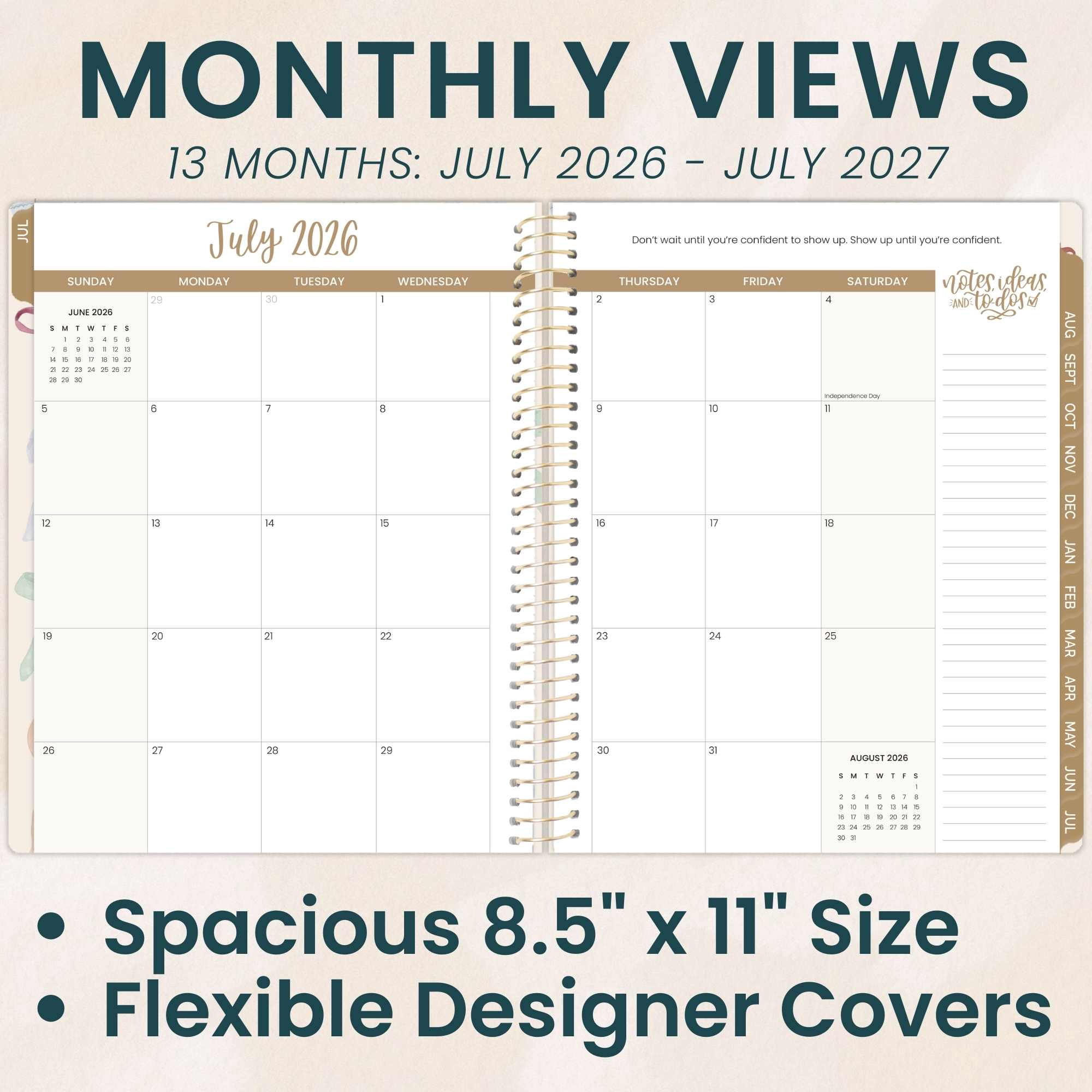 bloom daily planners 2026-2027 Academic Planner, 13 Month Monthly & Weekly, 8.5" x 11" Soft Cover, Stickers Included, Bows