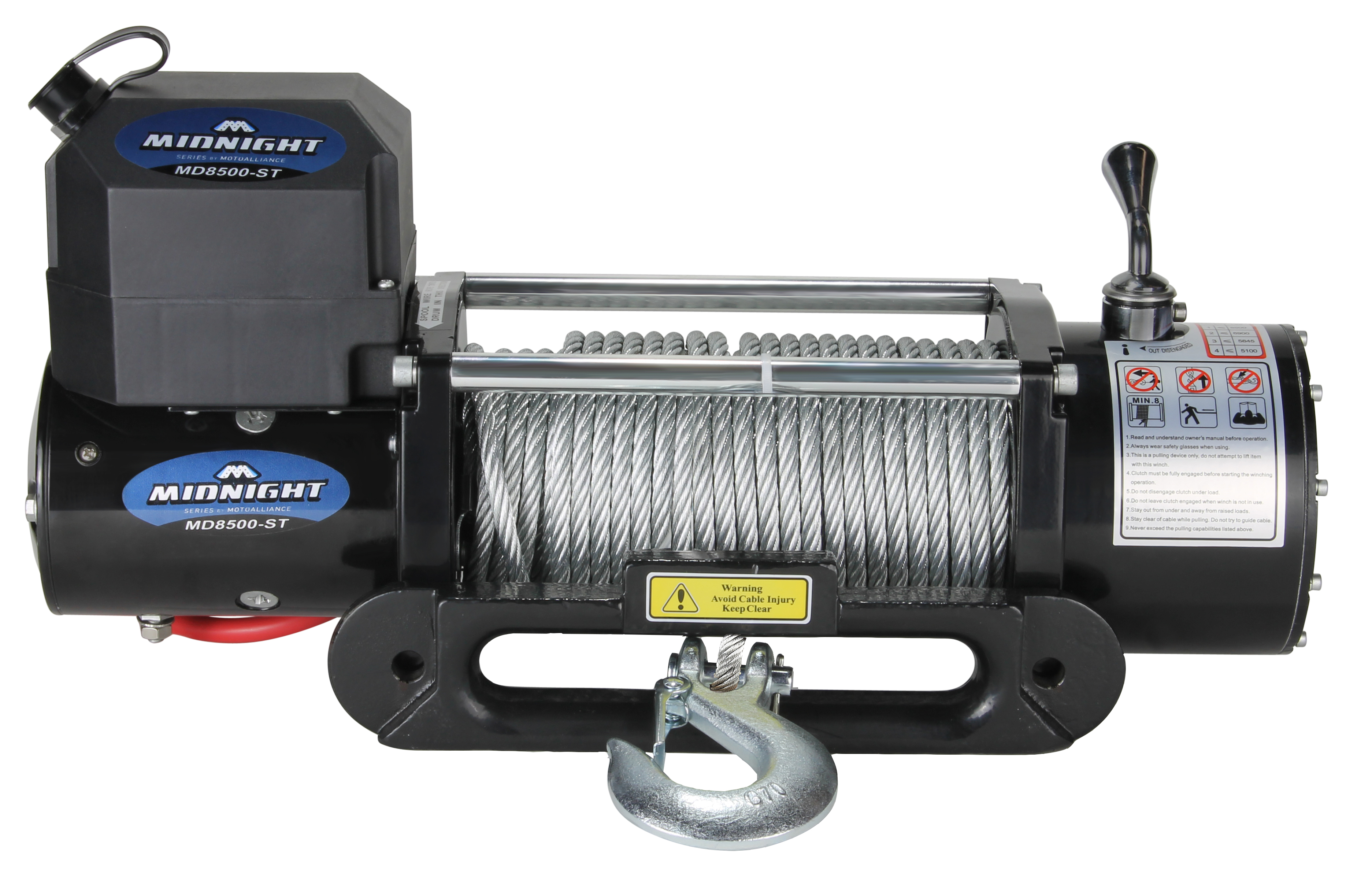MotoAlliance VIPER Winch 12 VDC 8500lb/3856kg, Steel Hawse, Wireless