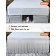 thumbnail image 7 of Gray Striped Wrap Around Bed Skirts for Queen Bed 18" Drop,Bed Skirt with Adjustable Elastic Belt Dust Ruffle Bed Valance for Bedroom Hotel Modern Minimalist Vertical Stripes Lines Bed Frame Cover, 7 of 7