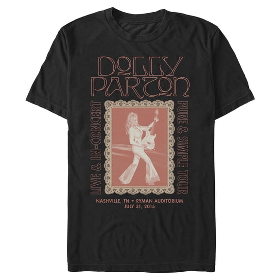 Mens Dolly Parton Frame Concert Poster T Shirt