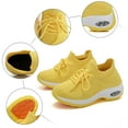 thumbnail image 7 of Orthopedic Sneakers for Women Knit Mesh Slip on Sock Shoes Air Cushion Running Shoes Lightweight Lace up Tennis Shoes Yellow Size 8, 7 of 7