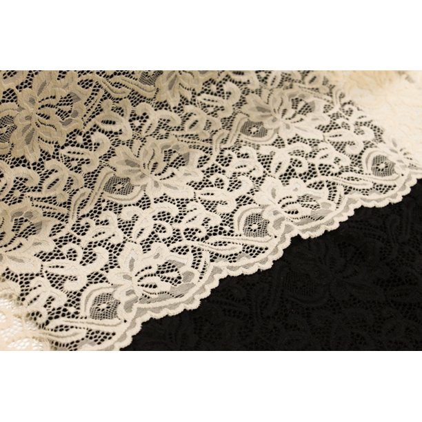 Rebecca Pattern Stretch Nylon Spandex Scallop Lace Fabric by the Yard