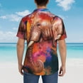thumbnail image 4 of Kll Men'S Hawaiian Shirt Short Sleeve Button Down Beach Shirts-Oil Paintings Of Elephants, 4 of 7
