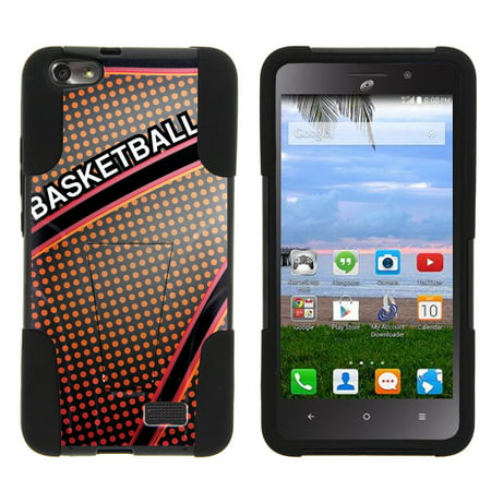 Huawei Raven LTE H892L STRIKE IMPACT Dual Layer Shock Absorbing Case with Built-In Kickstand - Basketball