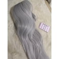 thumbnail image 2 of Peluca Gris Plateada Cabello Liso Largo Fibra Sintetica con Fleco gris Unitalla Lymalimoon SW Lisa Gris Plateado, 2 of 4