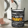thumbnail image 4 of Lsque Travel pattern Laundry Hamper Basket, Tall Woven Rope Hamper Basket for Clothes, Lightweight Storage Basket, Collapsible Waterproof-Small, 4 of 8