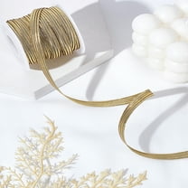 12 Yards Flat Elastic Cord/Band with Rubber Inside Webbing Garment Sewing Accessories with 1Pc Plastic Spools Gold 6mm