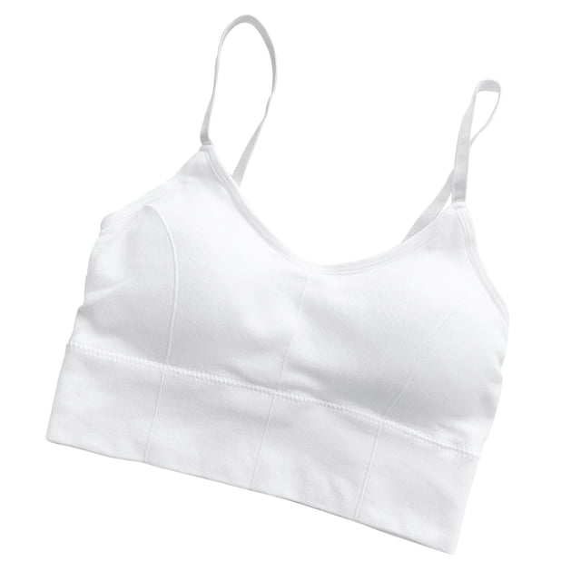 Qarigey Mujeres Sexy Crop Tops Tube Top Sujetador sin costuras Lencería deportiva Elástico Push Up Sports Bralette Tank Ropa interior blanco Qarigey AP000318-01