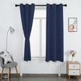 thumbnail image 6 of DweIke Thermal Insulated Grommet Blackout Curtains for Bedroom,2 Panels,42"x84",Navy Blue, 6 of 8