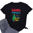 thumbnail image 6 of Penkiiy Happy Hanukkah Shirt Women Chrismukkah Shirt Cat Candle Shirt Love and Light T-Shirt Festival Short Sleeve Tops Black, 6 of 8