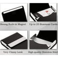 thumbnail image 4 of Estuche elegante de metal para tarjetas de visita, tarjetero de piel con cierre magnético para hombres y mujeres, monedero compacto para tarjetas profesionales, color negro, 4 of 6