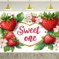 thumbnail image 2 of Cheerful Sweet One Strawberry Themed Backdrop Fruit Strawberry Photography Background Sweet One First Birthday Party Supplies Newborn Birthday Party Decoration Cake Table Decorations Banner, 2 of 4