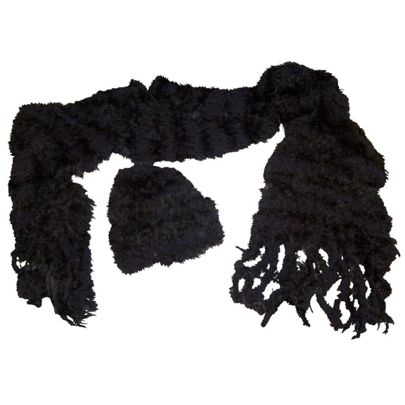 N'Ice Caps Womens Ladies Fancy Feather Yarn 2 Piece Hat Scarf Winter Set - Ladies Adults