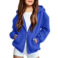 thumbnail image 3 of Ruyang Girls Oversized Hoodie Sweatshirt Double Zipper Long Sleeve Sweatshirt Jacket Kids Wind Resistant Coats 4-12 Years, 3 of 9