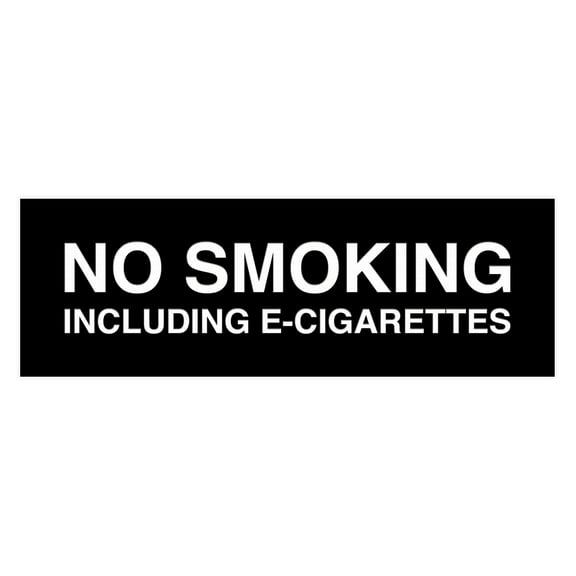 Basic No Smoking Including E-Cigarettes Sign (Black) - Small