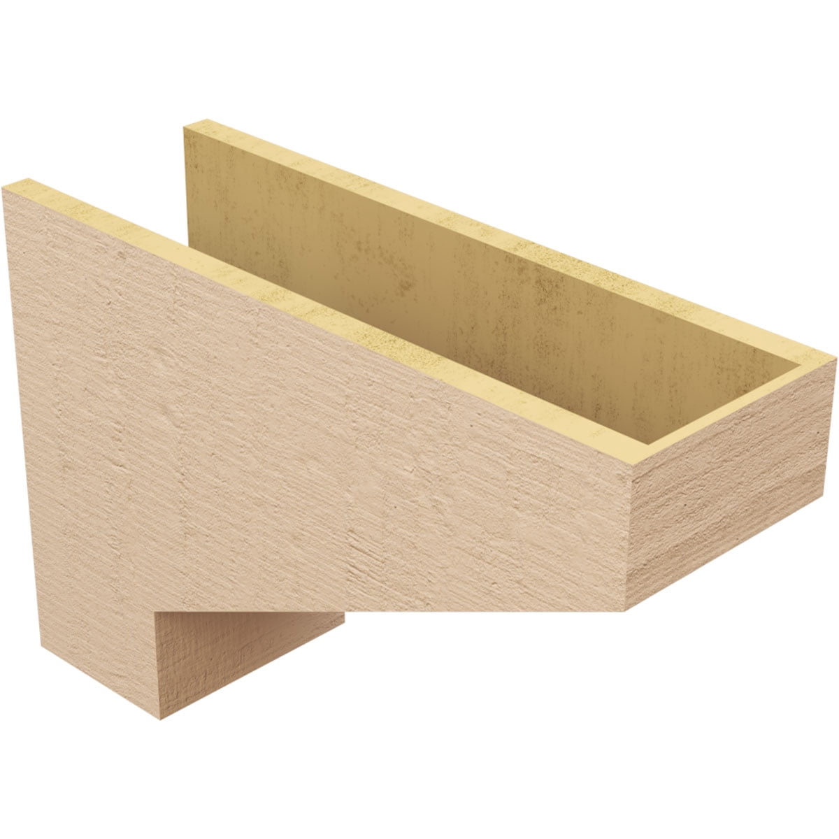 8"W x 24"D x 16"H Classic Clemmons Rough Cedar Woodgrain TimberThane Corbel, Primed Tan