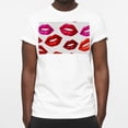 thumbnail image 3 of T Shirts for Women,Mens T Shirt,Red Fire Lip Kiss Colorful,3XL, 3 of 5