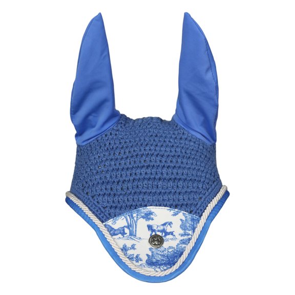 Dapplebay Equestrian Toile Fly Veil-Blue/White-Cob