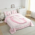 thumbnail image 3 of Castle Fairy Alphabet Bow 2pcs Bedding Comforter Set,Dreamy Princess Twin Comforter Sets,Monogrammed Letter Breathable Bedding Set,Lightweight Flower Room Decor,Reversible, 3 of 8