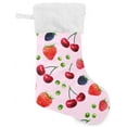thumbnail image 3 of SKYSONIC Strawberry Christmas Stocking Personalized Large Candy Stocking Hanging Gift Xmas Stockings Decoration for Family Holiday Party Ornaments Decor Fireplace, 3 of 7