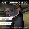 thumbnail image 2 of Magnetic Buddy Pouch, Beltess, Chafe and Bounce Free, Runners Fanny Pack, Phone Holder, Great for Running, Walking, Traveling & More, For Men & Women - 6-3/4” L x 4” W - Black and Pink, 2 of 6