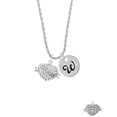 thumbnail image 2 of Delight Jewelry Silvertone Believe Banner on Clear Crystal Heart Silvertone Script Initial Disc - W - Charm Necklace, 20"+3", 2 of 4