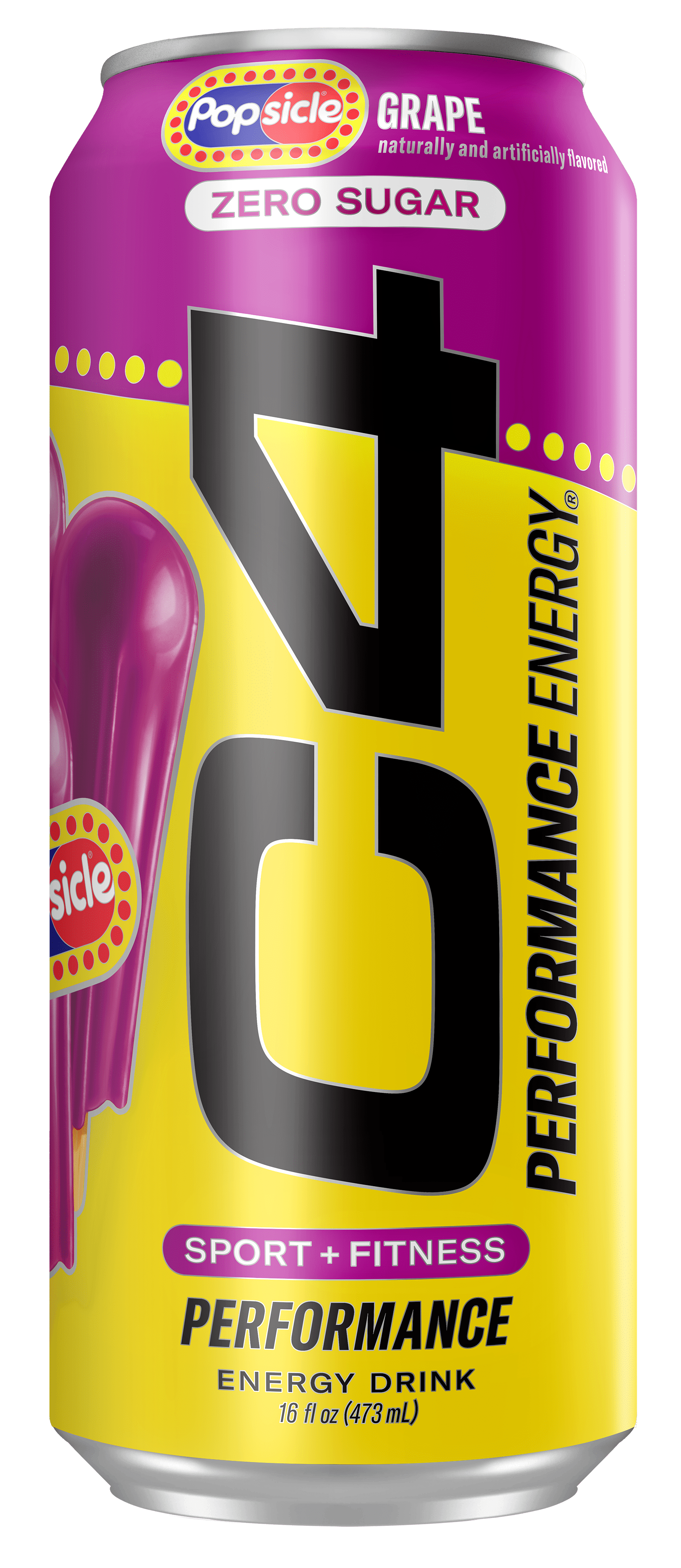 (4 pack) C4 Performance Energy Drink, Grape Popsicle, 16 fl oz Single Can