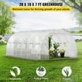thumbnail image 5 of Galvanized Steel Walk-in Greenhouse Kit, 20x10x7 ft, Includes 2 Zippered Doors, 12 Roll-up Windows & Diagonal Poles for Wind Resistance, 5 of 6
